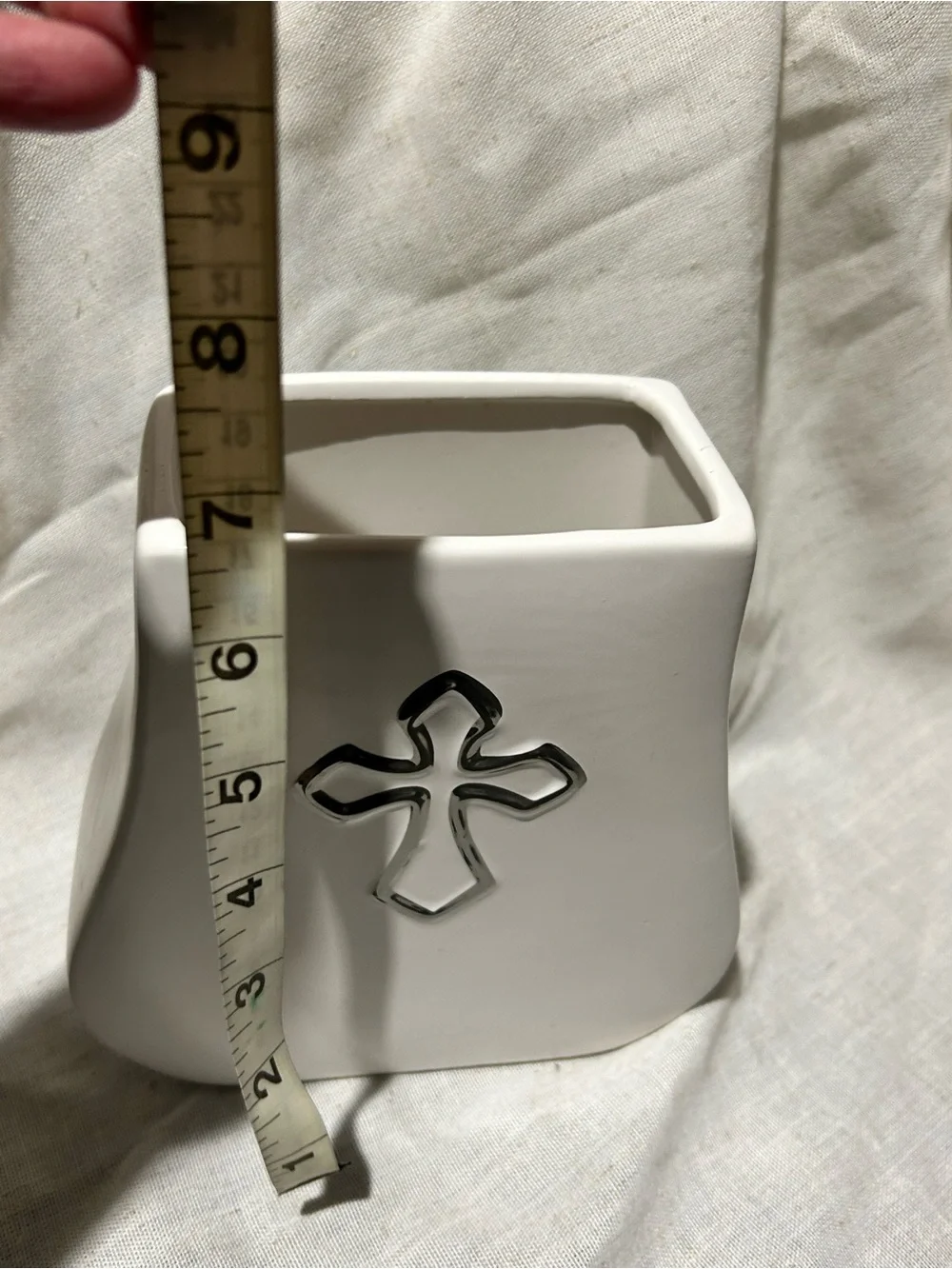 White Ceramic Cross Vase